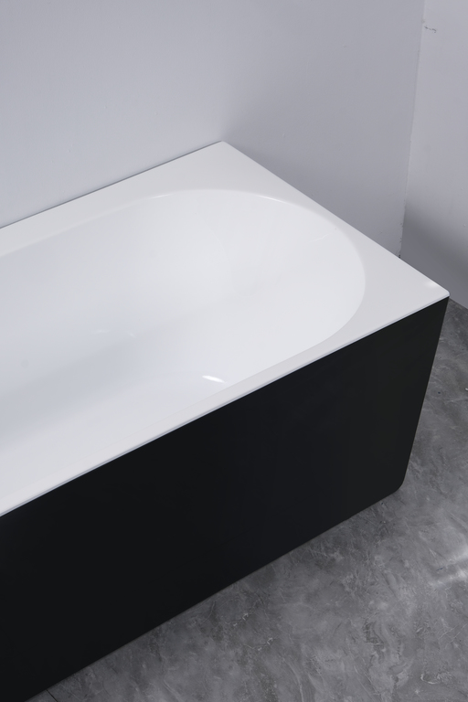 Wanny wolnostojące - Wanna wolnostojąca przyścienna NAROŻNA PULA Czarna PRAWA 170 x 75 cm biała system przelewowy  (6) Wanny wolnostojące - Wanna wolnostojąca przyścienna NAROŻNA PULA Czarna PRAWA 170 x 75 cm biała system przelewowy  (6)