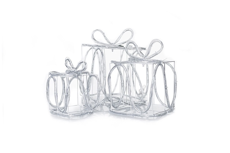 Boże Narodzenie - Dekoracja prezenty 180 LED, 25/20/15cm, do użytku zewnętrznego (2)