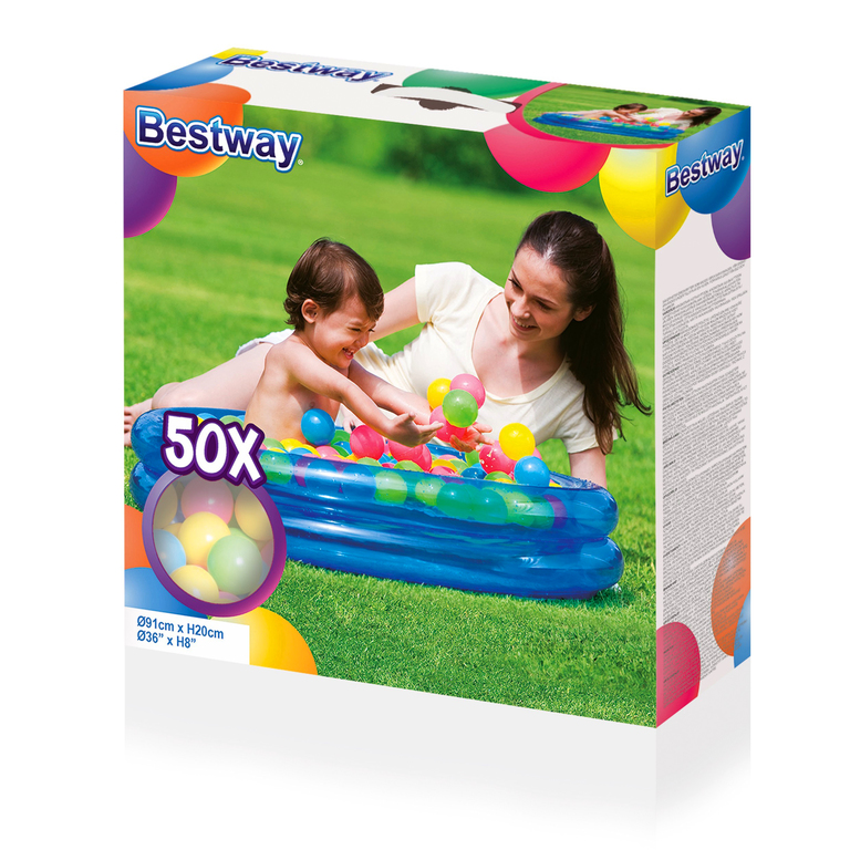 Baseny i materace - Basenik Brodzik Dmuchany z Piłeczkami 50 Sztuk 91cm x 20cm Bestway  (3)
