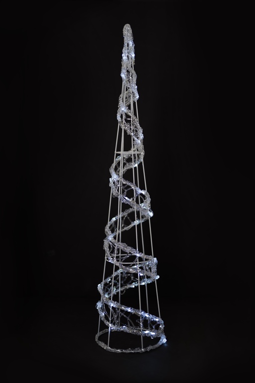 Ozdoby świąteczne - Dekoracja Stożek 50 LED 90 cm do użytku wewnętrznego i zewnętrznego zimny biały  (3)