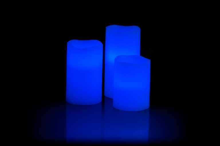 Boże Narodzenie - Prawdziwy wosk 3 ŚWIECE LED RGB  (5)