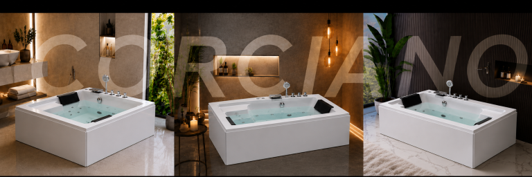 Wanny wolnostojące -  Wanna Łazienkowa z Hydromasażem  Mentona 180 x 120 cm wolnostojąca Akrylowa LED Jacuzzi SPA kompletna (13)