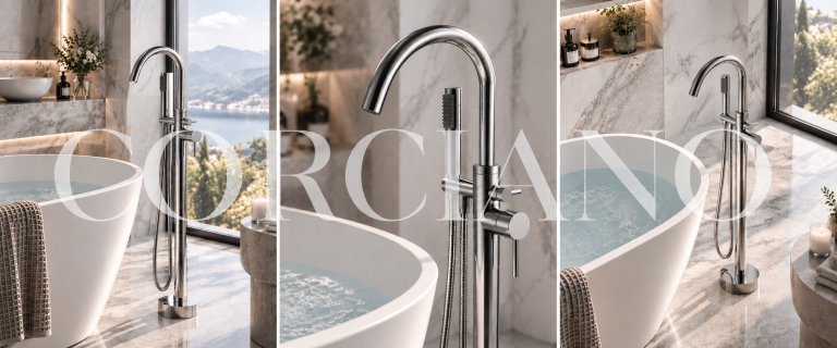 Łazienka - Bateria Wannowa Wolnostojąca Chrom 3557C (4)