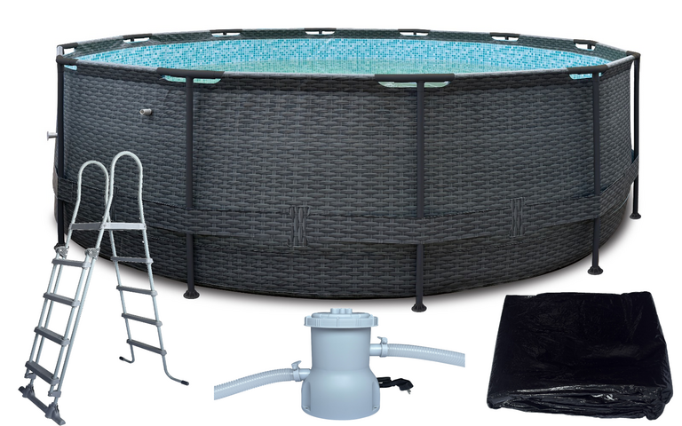 Baseny stelażowe - Basen Ogrodowy Corciano 4.5 x 1.2 m Pompa drabinka + Pokrywa (1)