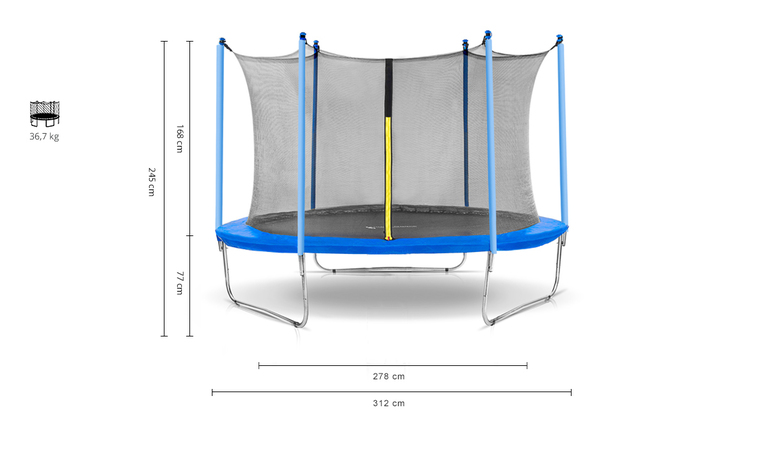 Trampoliny  - Trampolina 10FT 312CM Corciano z siatką wewnetrzną (7)