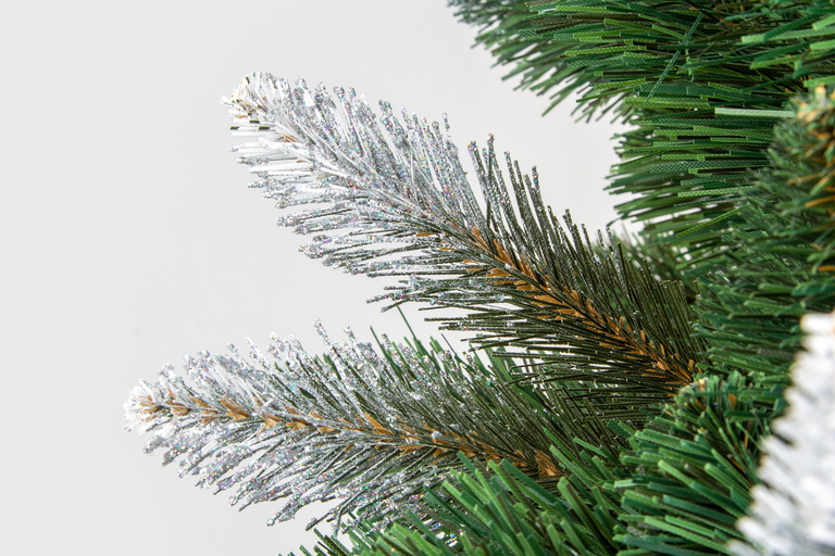 Boże Narodzenie - Sosna z brokatem biała 220 cm  CHOINKA SZTUCZNA  (6)