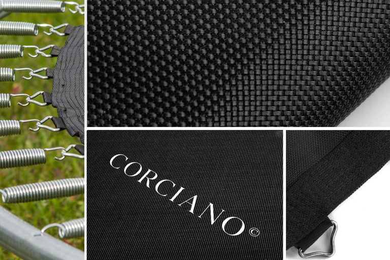 Trampoliny  - Trampolina 12FT 374CM Corciano z siatką zewnętrzną i drabinką (3)