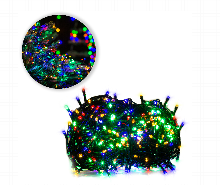 Lampki choinkowe - Lampki 400LED multikolor PLASTIKOWE PUDEŁKO (3)