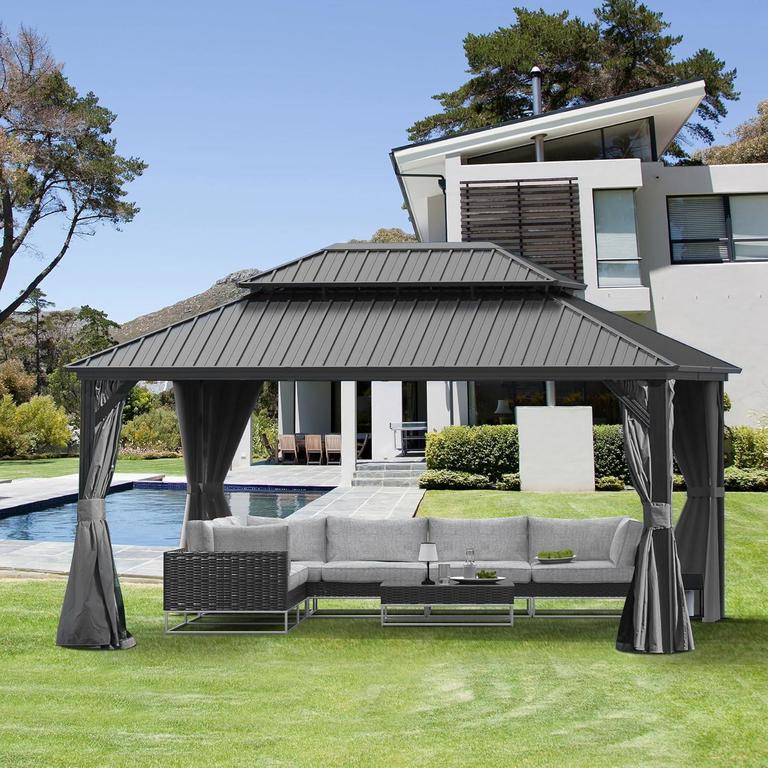 Pawilony ogrodowe - Pawilon Ogrodowy Tasmania 2 PREMIUM 3 x 4.26m Wiata ogrodowa Corciano Stalowy dach (6)