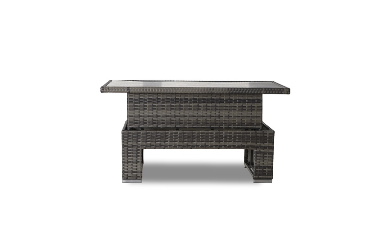 Meble ogrodowe - Zestaw Mebli Ogrodowych Malaga Zestaw Ogrodowy z technorattanu Narożnik Stolik regulowany Pufy  (7)