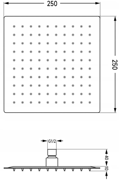 Deszczownice prysznicowe - Zestaw Podtynkowy Prysznicowy Corciano Czarny RIO (5)