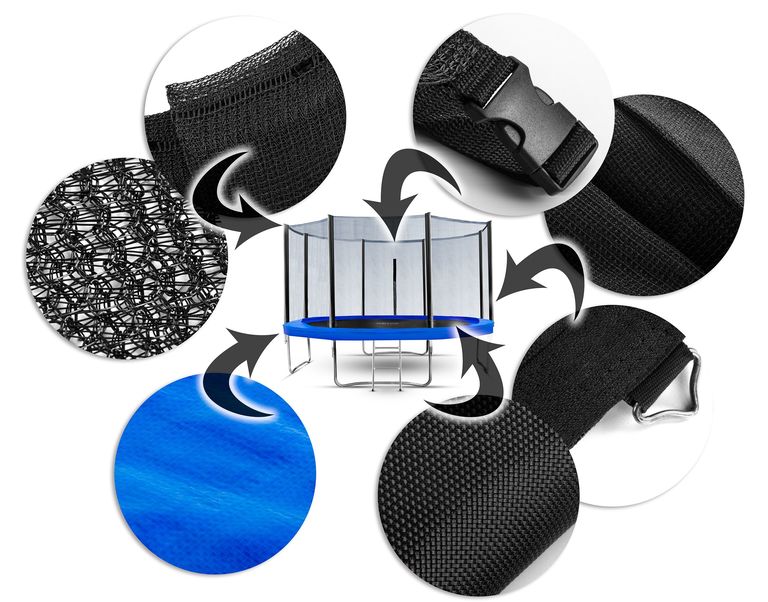 Trampoliny  - Trampolina 12FT 374CM Corciano z siatką zewnętrzną i drabinką (2)