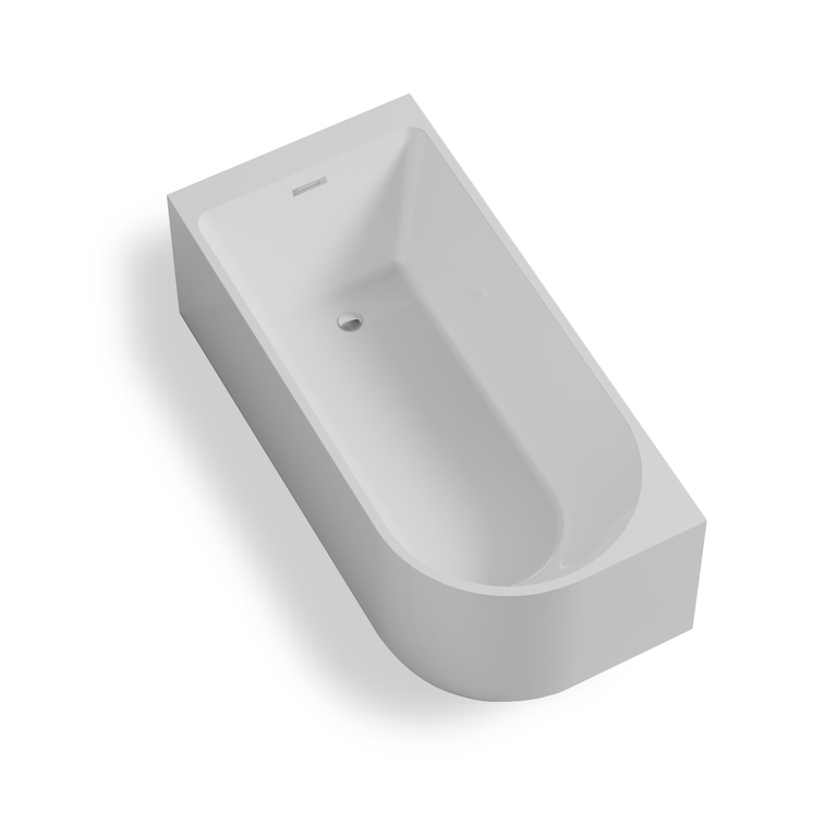 Wanny wolnostojące - Wanna wolnostojąca przyścienna NAROŻNA PORTO LEWA 170 x 80 x 58 cm biała system przelewowy boczny (12)