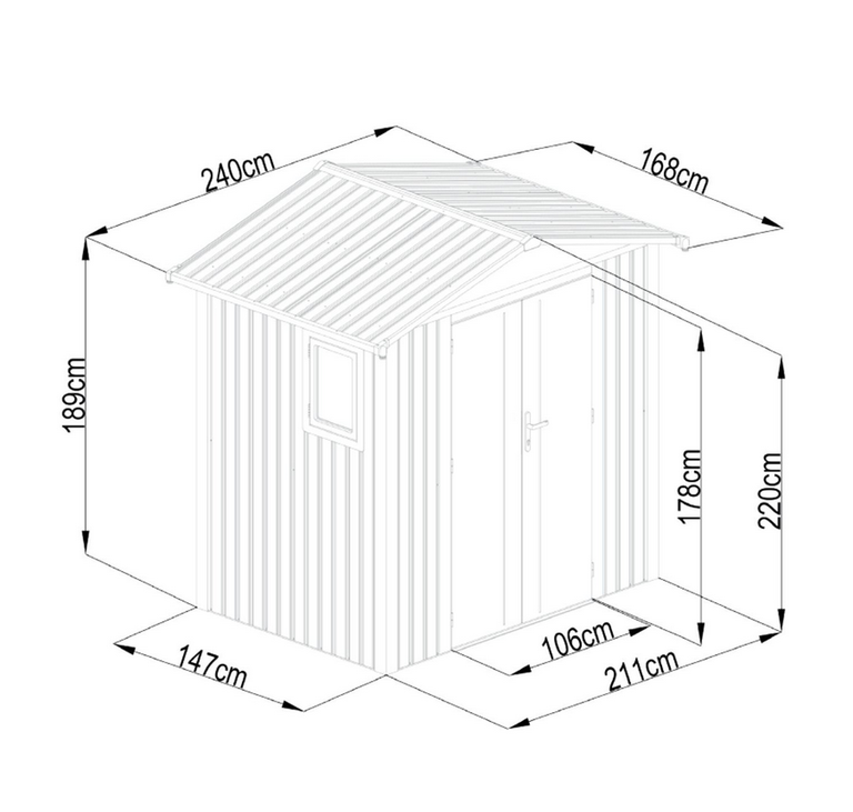 Domki / Garaże - Garaż narzędziowy ogrodowy AMY 240x168x220cm (11) Domki / Garaże - Garaż narzędziowy ogrodowy AMY 240x168x220cm (11)