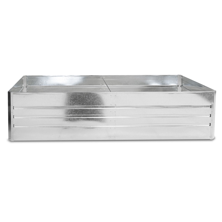 Ogród - Duża donica Ogrodowa Podwyższona z galwanizowanej stali Srebrna 240x120x56 cm (4)