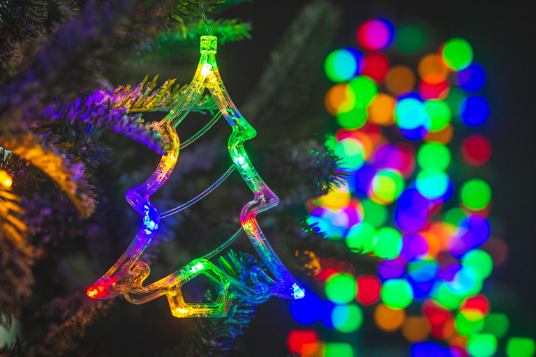 Lampki choinkowe - Kurtyna 72 LED księżyc gwiazda choinka (6)