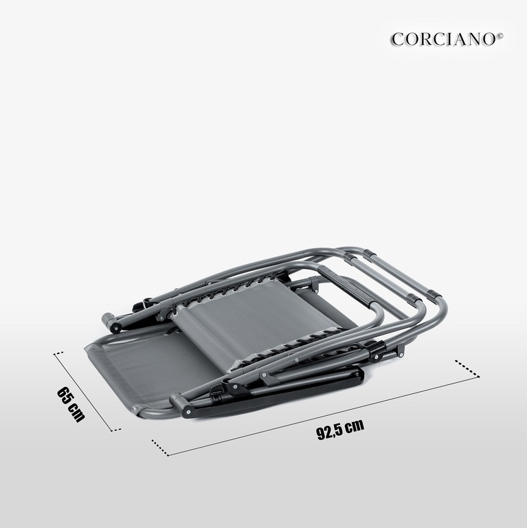 Leżaki ogrodowe - Komplet  2szt Leżak Plażowy Ogrodowy Składany Zero Gravity Antracyt (8)