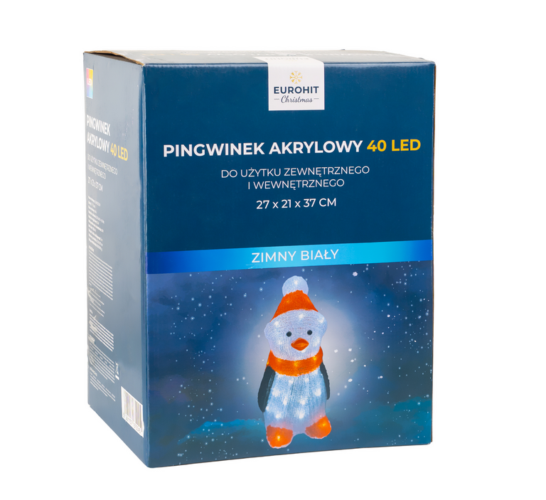 Ozdoby świąteczne - Pingwinek akrylowy 40 LED  26x21x37cm do użytku zewnętrznego (4)