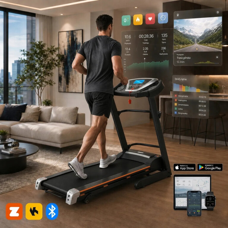 Bieżnie elektryczne - Bieżnia Elektryczna Domowa CORCIANO LAXE Składana Masażer 150KG 19KMH (18)