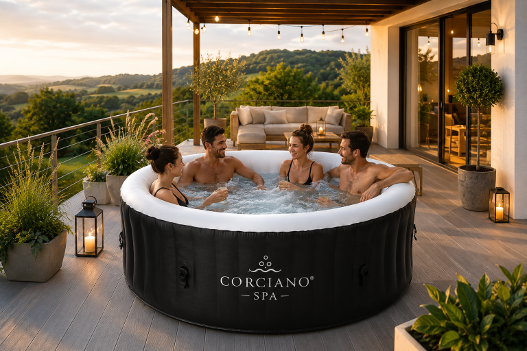 Jacuzzi ogrodowe - Jacuzzi Basen Ogrodowy Spa Corciano Okrągłe 4 osobowe 180 cm (2)