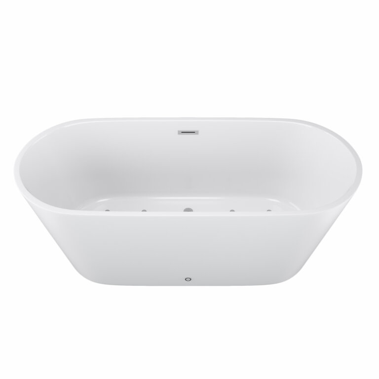 Z hydromasażem  - Wanna Łazienkowa Jupiter +  a funkcją masażu POWIETRZNEGO 170 x 80 cm wolnostojąca Akrylowa LED Jacuzzi HYDROMASAŻ (5)