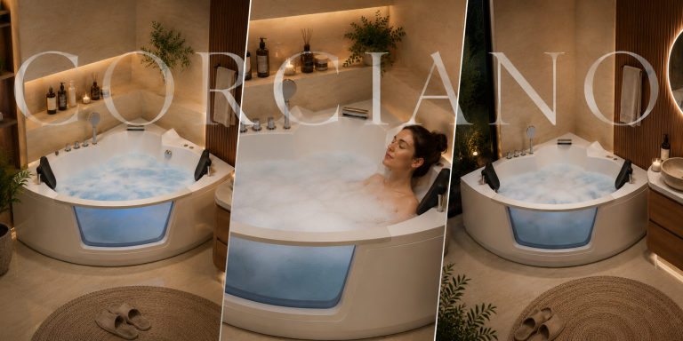 Łazienka - Wanna Łazienkowa Nicea z Hydromasażem  150x150x64 cm narożna Akrylowa Jacuzzi (6)