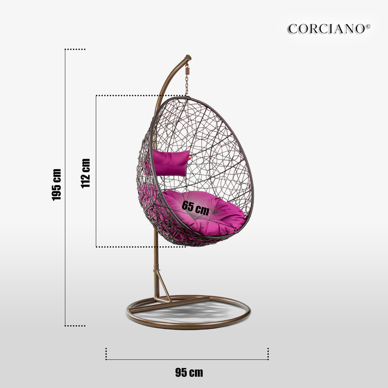 Fotele wiszące - Fotel wiszący Santa Fe stelaż kosz poduszka biskupi kolor (7)