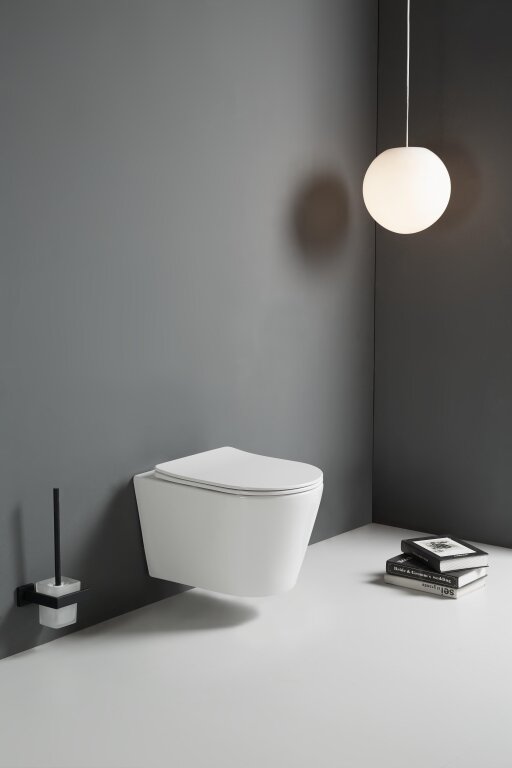 Akcesoria łazienkowe - Miska WC wisząca Corciano AeroLux Błyszcząca Biel 48x37x36 cm (2)