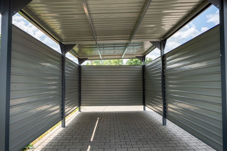 Domki / Garaże - Wiata samochodowa Komplet z Blachami Bocznymi garaż Carport 540 x 285 x 230 cm  (16)