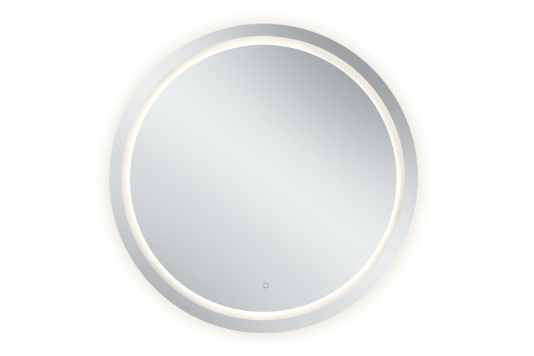 Lustra łazienkowe - Lustro ścienne łazienkowe okrągłe z RAMKĄ 80 cm z LED podświetlane (15)