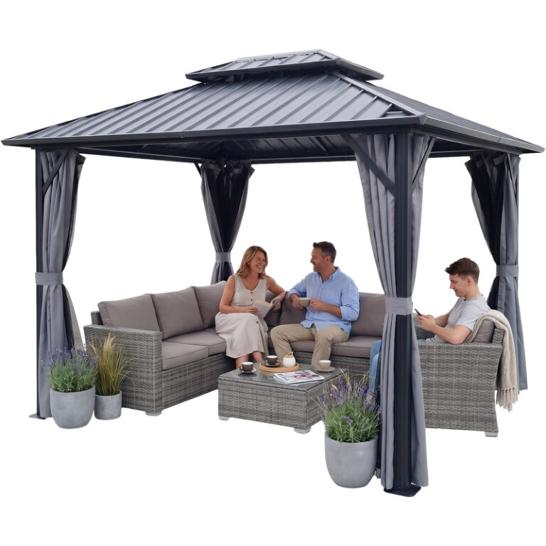 Pawilony ogrodowe - Pawilon Ogrodowy Borneo II 3 x 4.25m Wiata ogrodowa Corciano Stalowy dach (15)