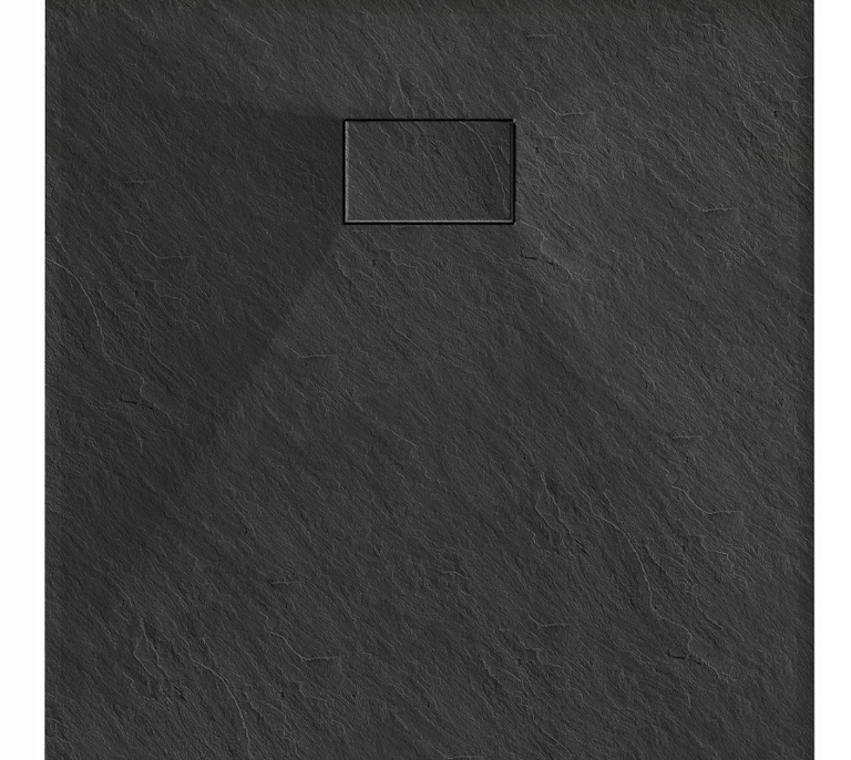 Brodziki prysznicowe - Brodzik prysznicowy kwadratowy Efekt Kamienia 90 x 90 cm Czarny Corciano (1)