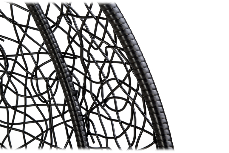 Fotele wiszące - Fotel Wiszący Pokojowy Cento Czarny / Antracytowy Kokon Huśtawka (3)