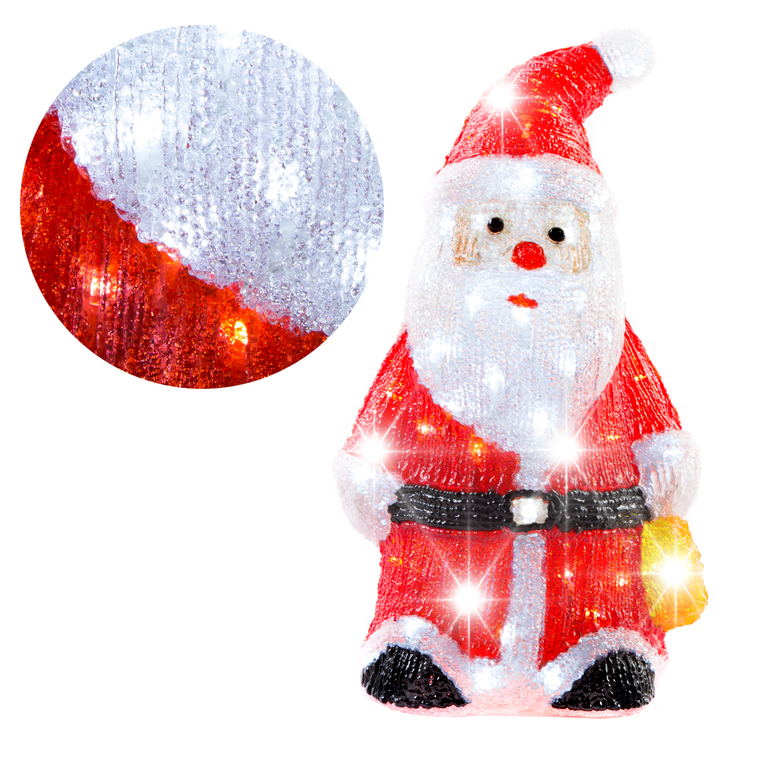 Boże Narodzenie - Ozdoba Świąteczna Akrylowy Mikołaj 60LED 38CM CH30 THL48 (1)