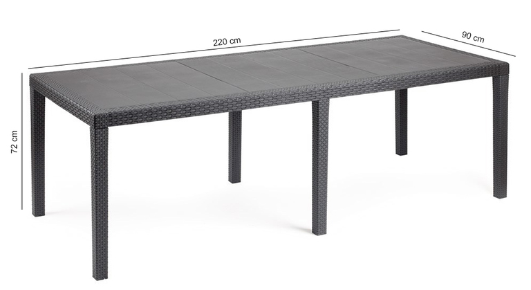 Stoły ogrodowe - Stół Ogrodowy Queen Antracyt EUROHIT Garden  (4)