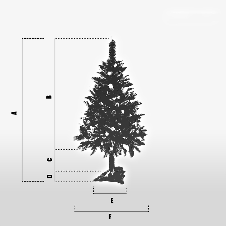Choinki sztuczne - Sosna diamentowa choinka sztuczna LUX na pniu 160 cm (3)