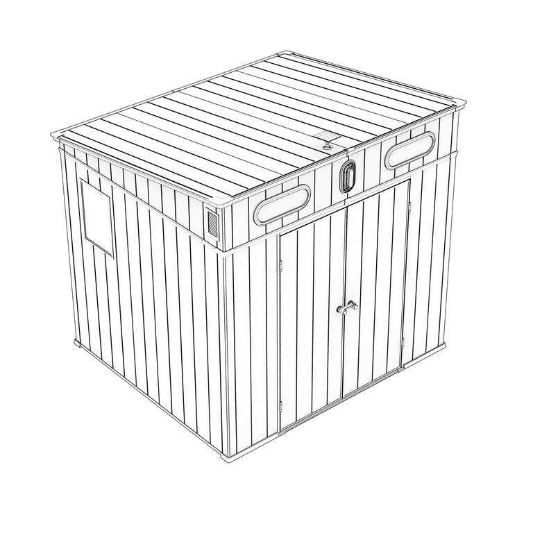 Domki / Garaże - Domek Narzędziowy Plastikowy Premium Ogrodowy Corciano 240x210x226 cm  (5)