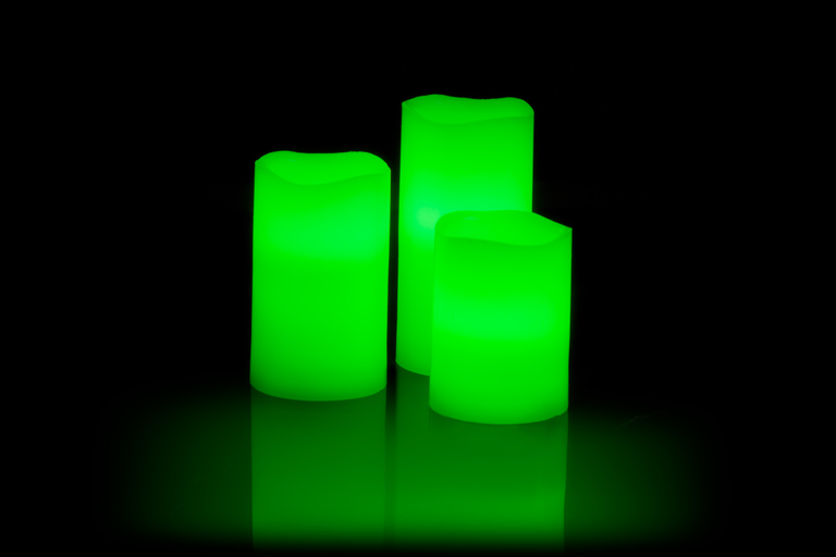 Boże Narodzenie - Prawdziwy wosk 3 ŚWIECE LED RGB  (6)