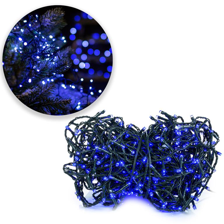 Lampki choinkowe - Lampki 200LED niebieskie ZEWNĘTRZNE (1)