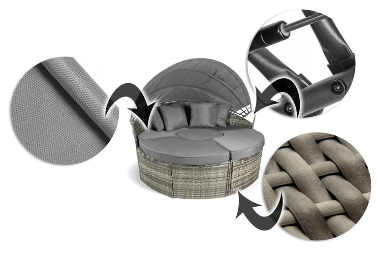 Meble ogrodowe - Wyspa Ogrodowa Bari Sofa Rattan leżanka łóżko polowe plażowe (9)