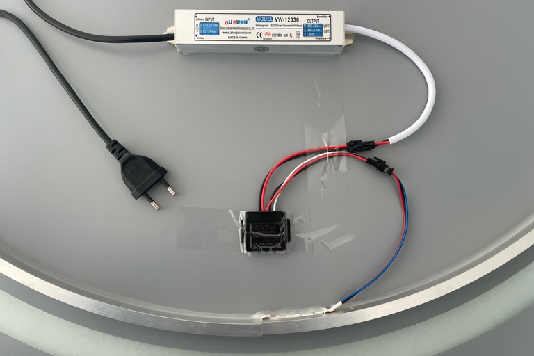 Lustra łazienkowe - Lustro ścienne łazienkowe okrągłe z RAMKĄ 80 cm z LED podświetlane (13)