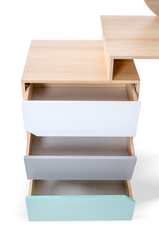 Toaletki - Toaletka kosmetyczna DREAM z lustrem taboret (7)