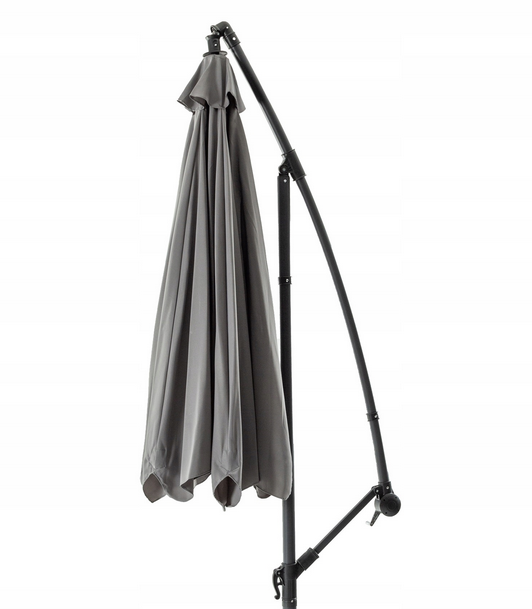 Parasole ogrodowe - Serwisowy Parasol ogrodowy WERONA składany 3.5 m DUŻY szary (6)