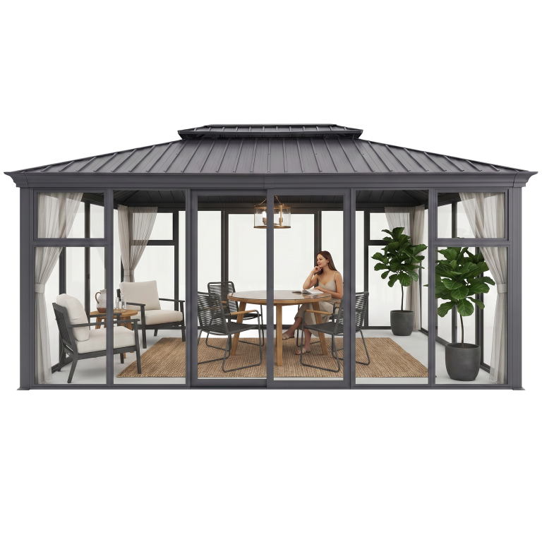 Altany - Altana Oranżeria Szklarnia ogrodowa Antracytowa 3x4m Corciano (1)