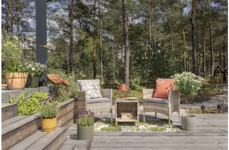 Zestawy ogrodowe - Zestaw mebli ogrodowych komplet balkonowy Glas Corciano 2 fotele stolik (3)