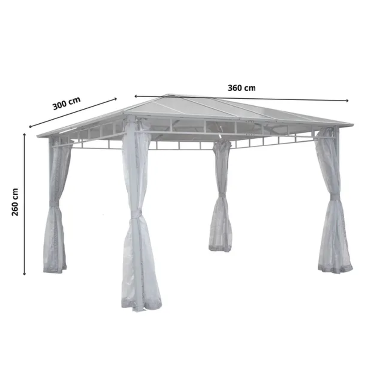 Pawilony ogrodowe - Pawilon Ogrodowy Aurora 300x360x260cm Wiata ogrodowa Corciano  (13)