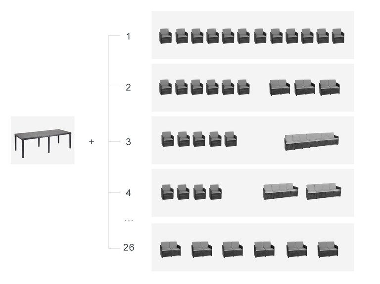 Zestawy ogrodowe - Zestaw Mebli Ogrodowych MAXI KING QUEEN Sicilia12 Rattan (5)
