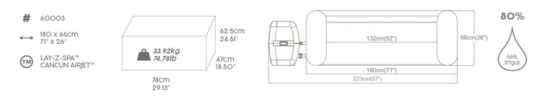 Baseny i materace - Jacuzzi Ogrodowe Lay-z Spa AirJet Bestway 180cm x 66cm (4)