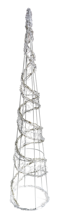 Ozdoby świąteczne - Dekoracja Stożek 50 LED 90 cm do użytku wewnętrznego i zewnętrznego zimny biały  (2)