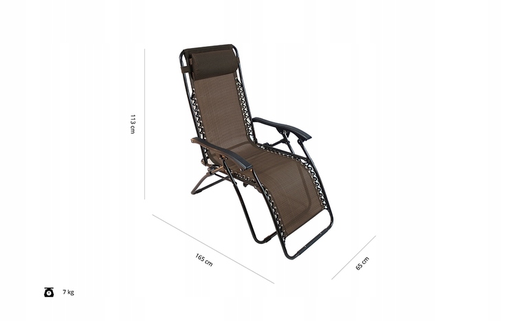 Leżaki ogrodowe - LEŻAK PLAŻOWY ZERO GRAVITY FOTEL SKŁADANY OGROD TG (12)